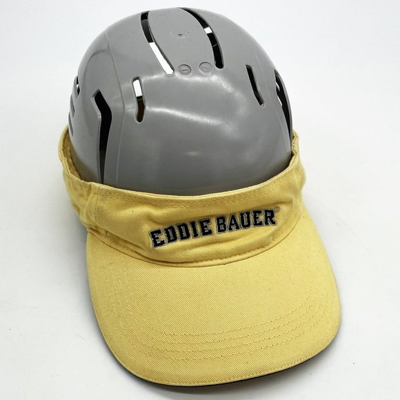 Vintage Eddie Bauer Since 1920 Hook & Loop Adjustable OSFA Yellow Visor Golf Hat - Picture 1 of 5